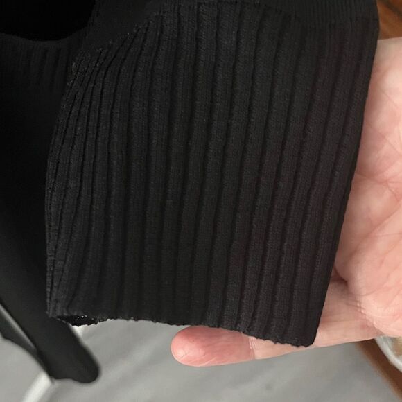 Exclusively Misook Elegant Black Button-Up Shawl Collar Long Cardigan /Jacket - Picture 6 of 11